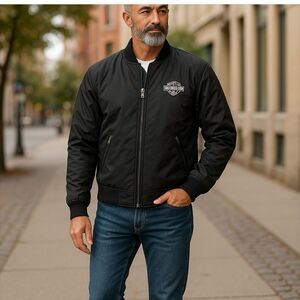 Harley-Davidson Men's Black Bomber Jacket